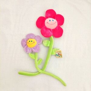 FUN BENDIES plush bendable stem plush smiley face flower NWT